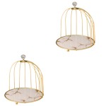 2 birdcage-shaped cupcake storage boxes/makeup trays